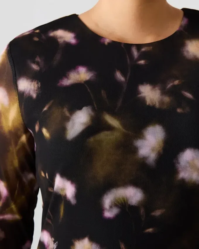 Abito Bliss nero a fiorellini