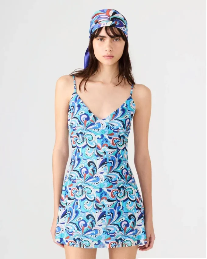 Abito Sheila Paisley verde acqua