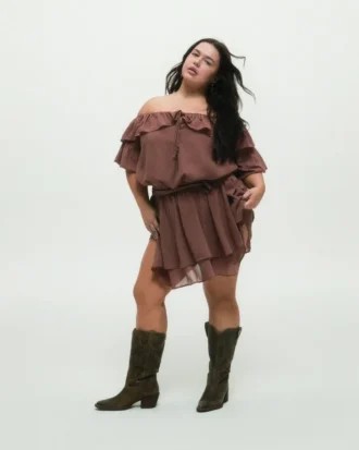 Albany Brown Distressed Wide Calf