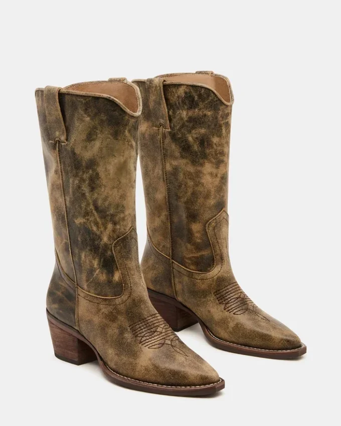 Albany Brown Distressed Wide Calf Albany Brown Distressed Wide Calf