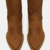 Albany Stitch in pelle scamosciata color cognac