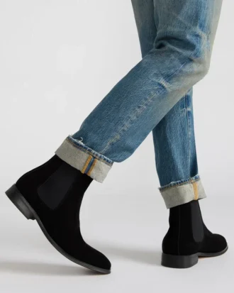 Aldair in pelle scamosciata nera