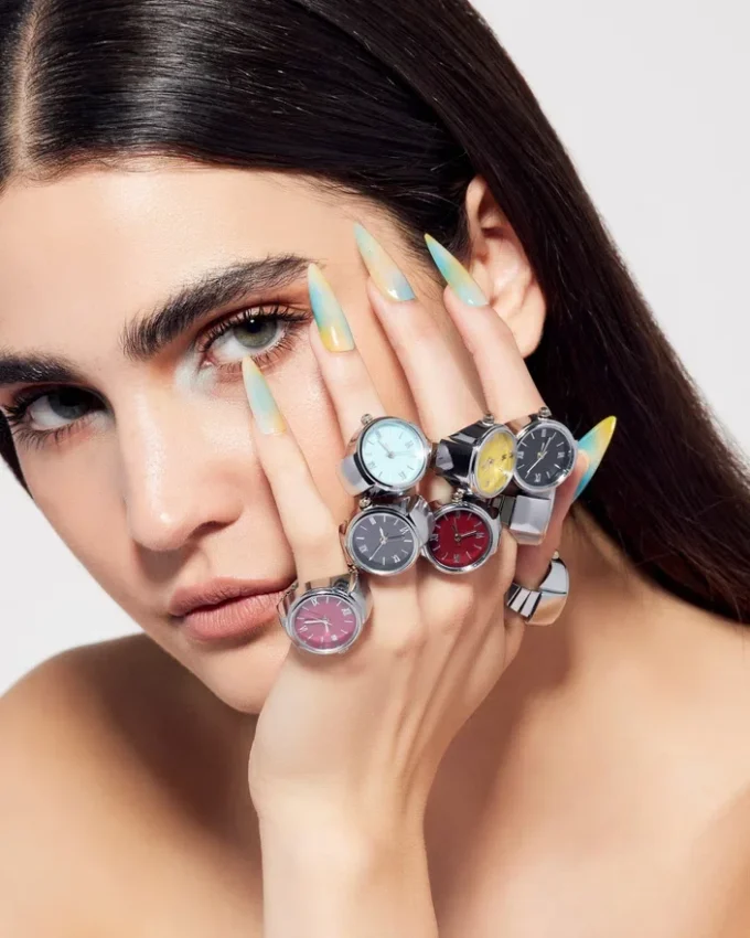 Anello orologio giallo