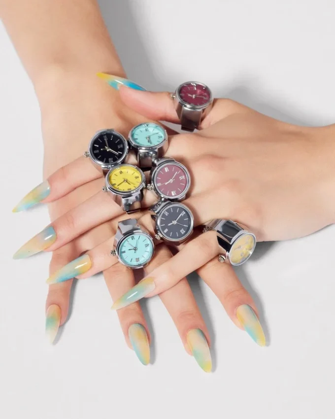 Anello orologio giallo