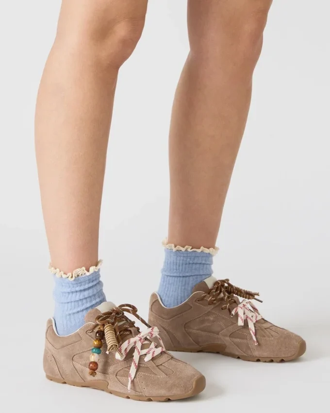 Aziel Charm in pelle scamosciata color tortora