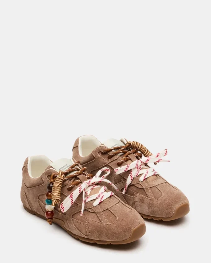 Aziel Charm in pelle scamosciata color tortora