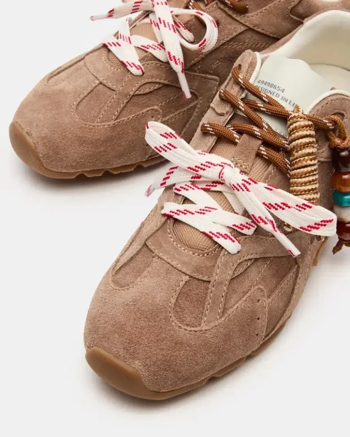 Aziel Charm in pelle scamosciata color tortora