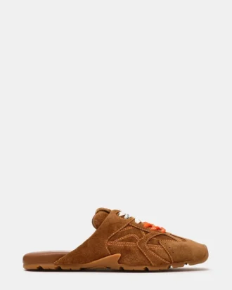 Aziel Mule in pelle scamosciata color castagna