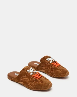 Aziel Mule in pelle scamosciata color castagna