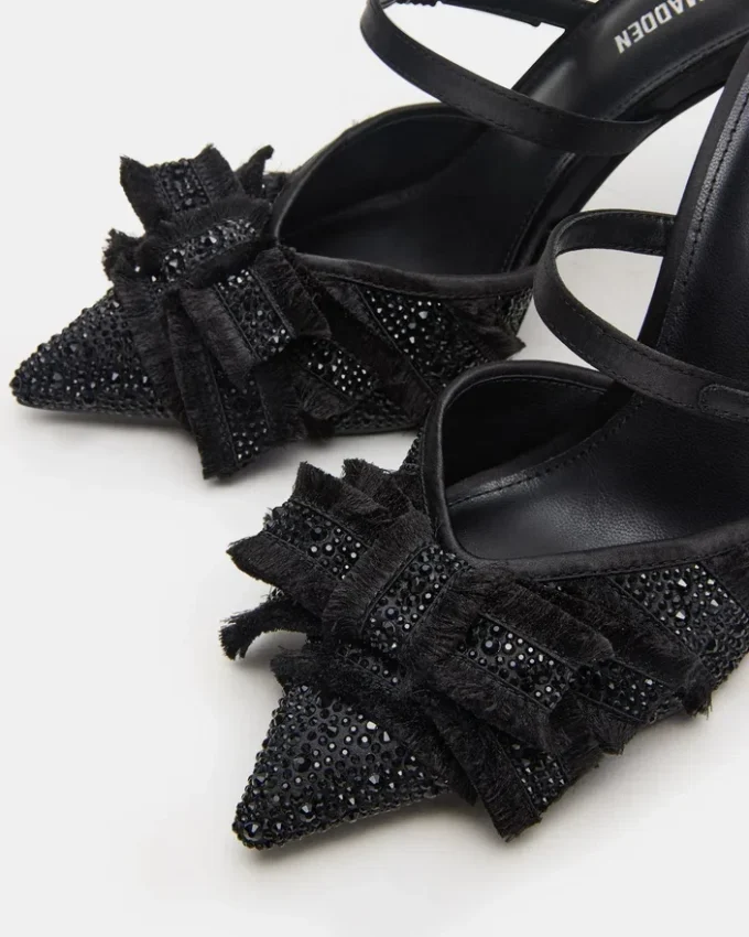 Baylin in raso nero con strass Baylin in raso nero con strass