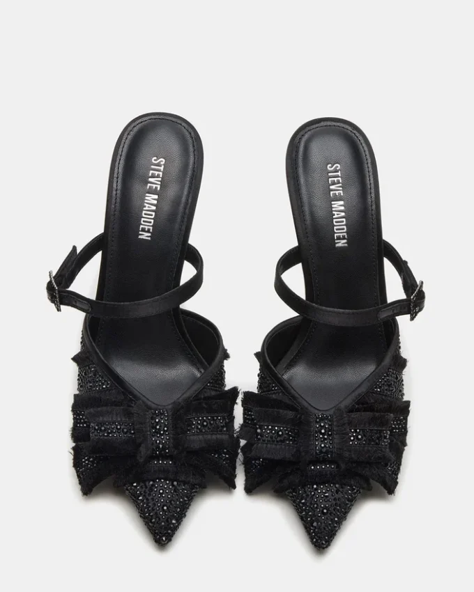 Baylin in raso nero con strass Baylin in raso nero con strass