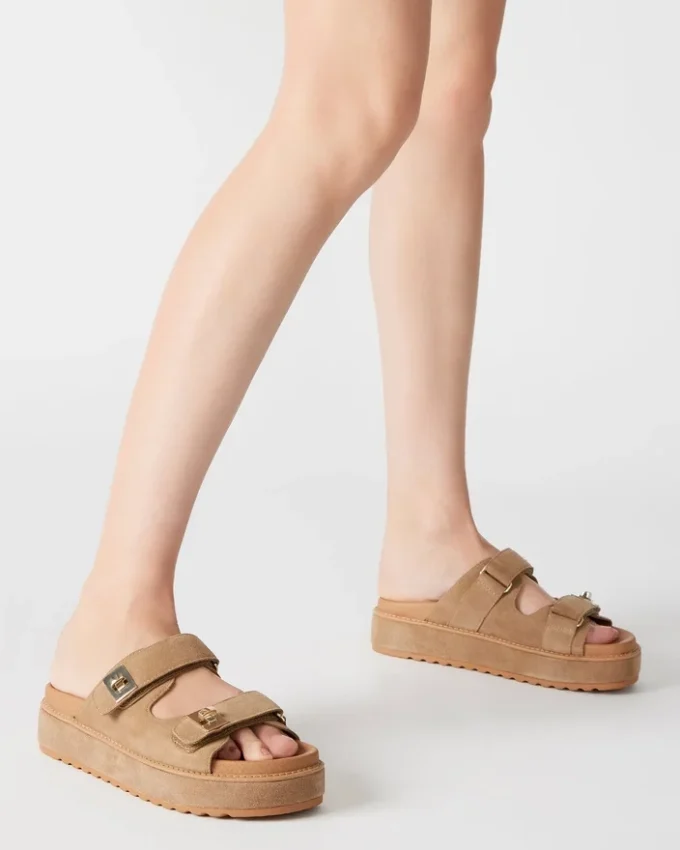 Bigschmona in pelle scamosciata color tortora