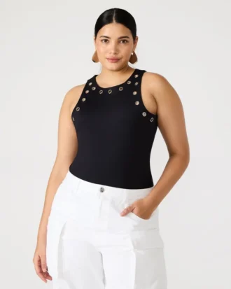 Body Nico con occhielli Nero