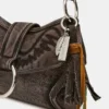 Borsa Albany in denim marrone chiaro