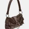 Borsa Albany in denim marrone chiaro