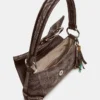 Borsa Albany in denim marrone chiaro