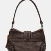 Borsa Albany in denim marrone chiaro