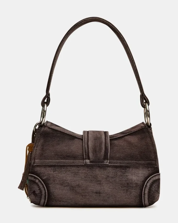 Borsa Albany in denim marrone chiaro