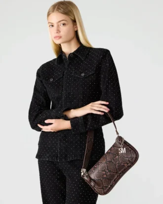 Borsa Angel in pelle serpente marrone