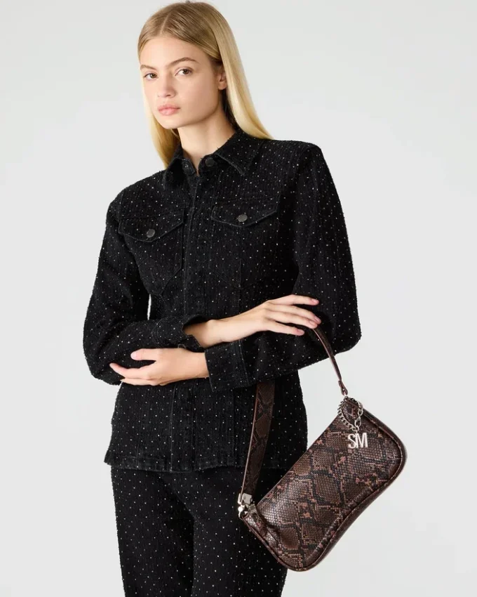 Borsa Angel in pelle serpente marrone