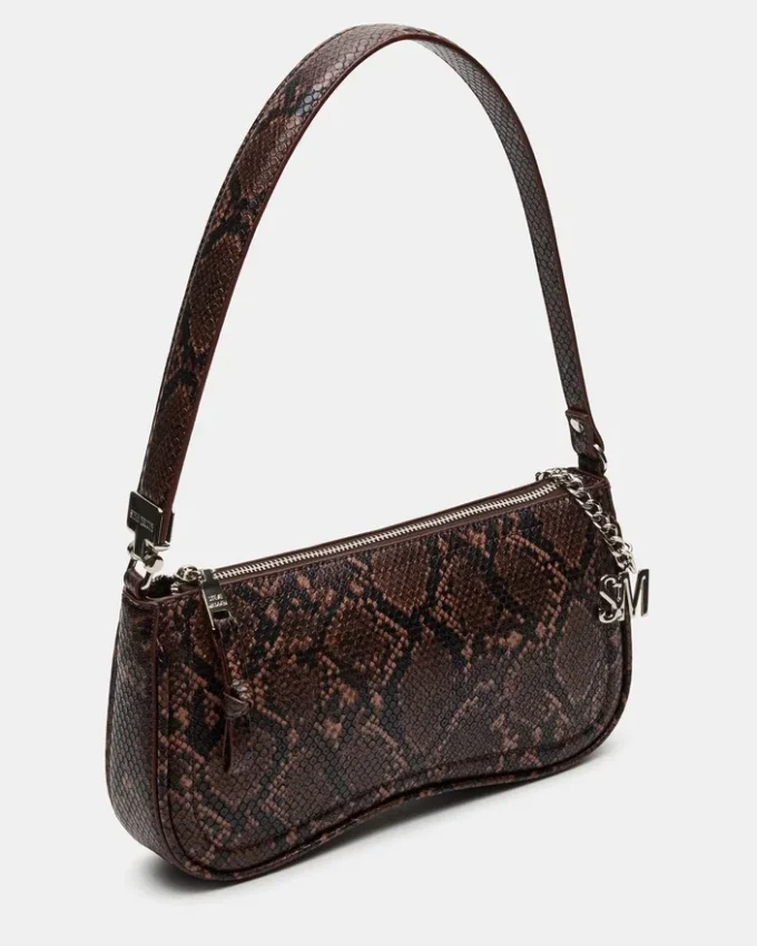 Borsa Angel in pelle serpente marrone