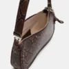 Borsa Angel in pelle serpente marrone