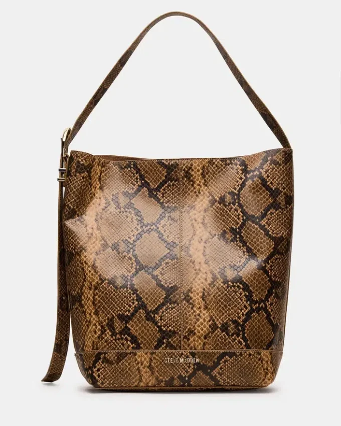 Borsa Denise con stampa marrone