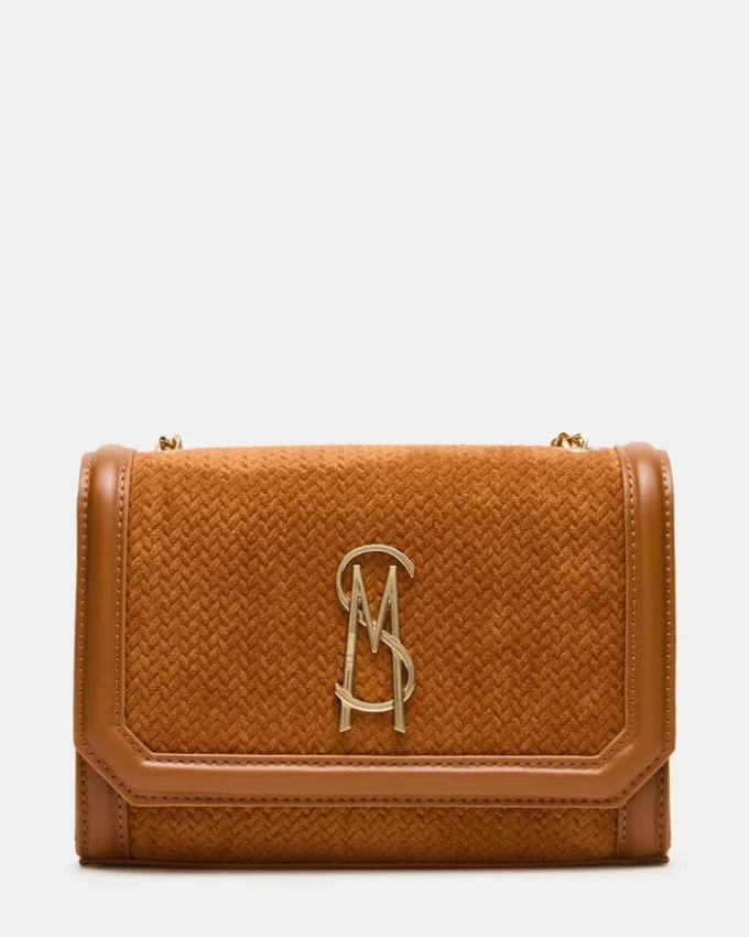 Borsa intrecciata Larisa color tabacco