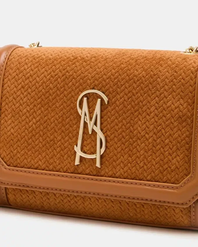 Borsa intrecciata Larisa color tabacco