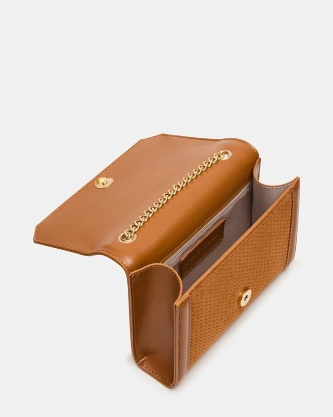 Borsa intrecciata Larisa color tabacco