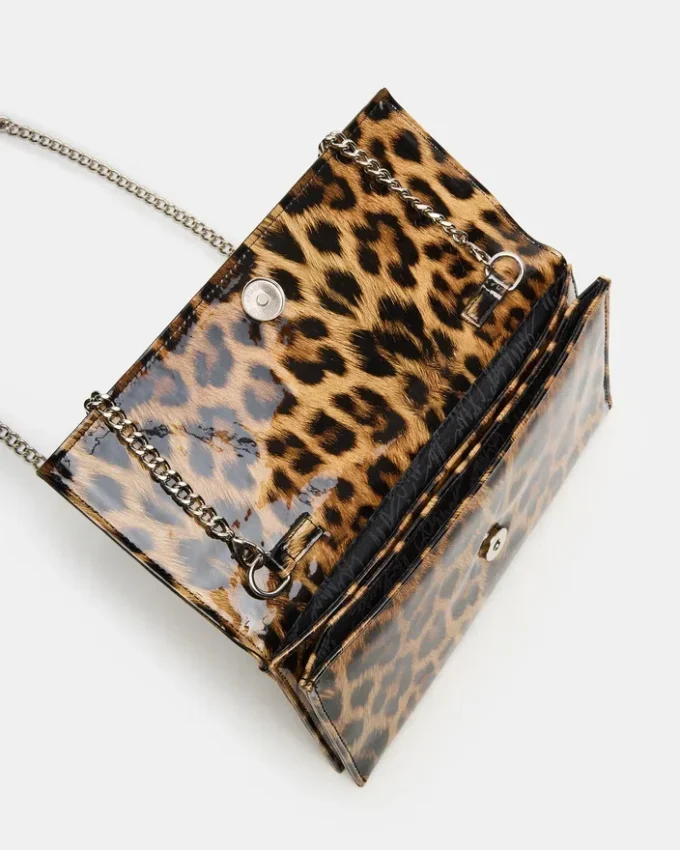 Borsa Juliana in vernice leopardata