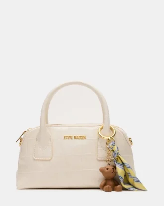 Borsa Melodie in coccodrillo bianco
