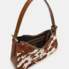 Borsa Smith marrone con stampa mucca