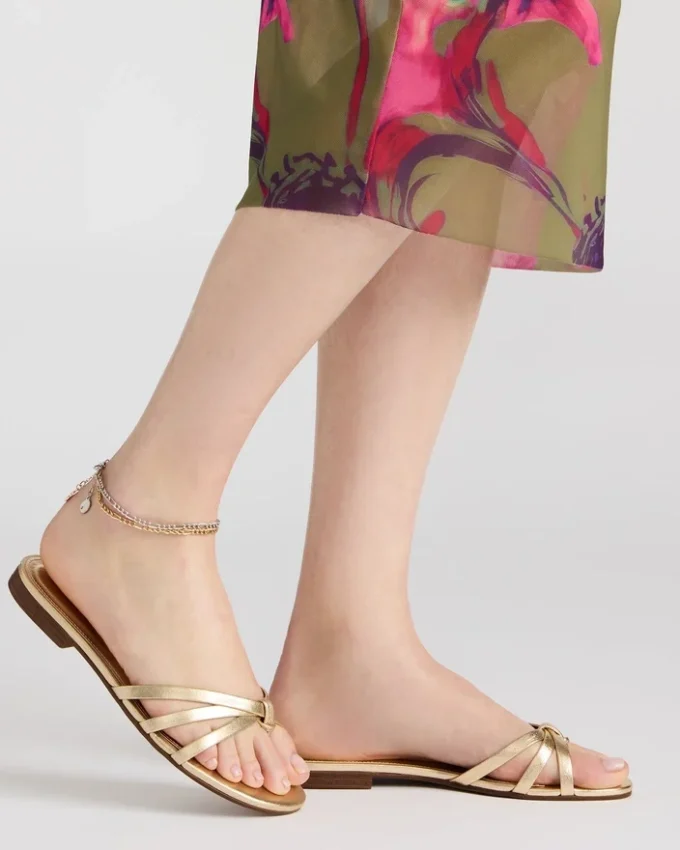 Calissi in pelle color champagne