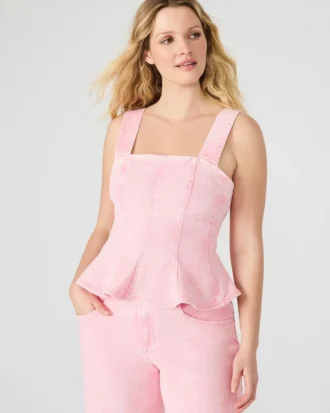 Canotta in denim Penelopi rosa