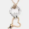 Collana con ciondolo a forma di cuore intrecciato bicolore