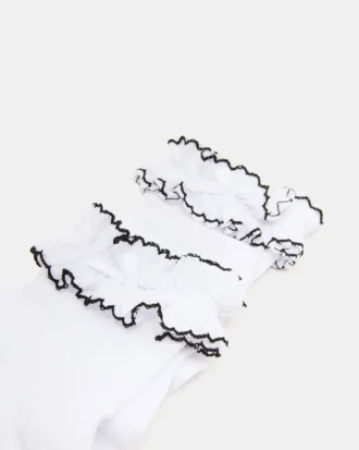 Confezione da 2 paia di calzini con volant Ava bianchi