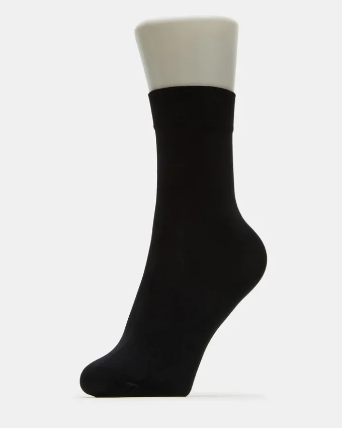 Confezione da 2 paia di calzini corti a rete con fiocco, neri