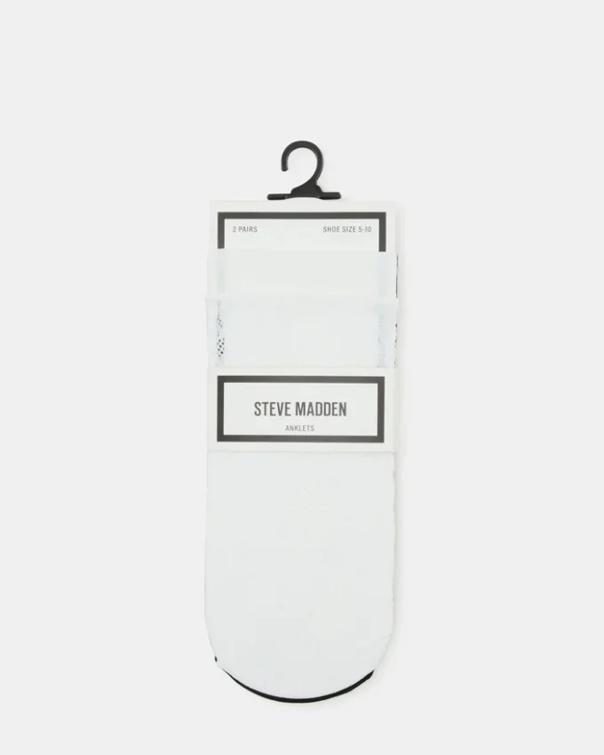 Confezione da 2 paia di calzini corti in pizzo bianchi