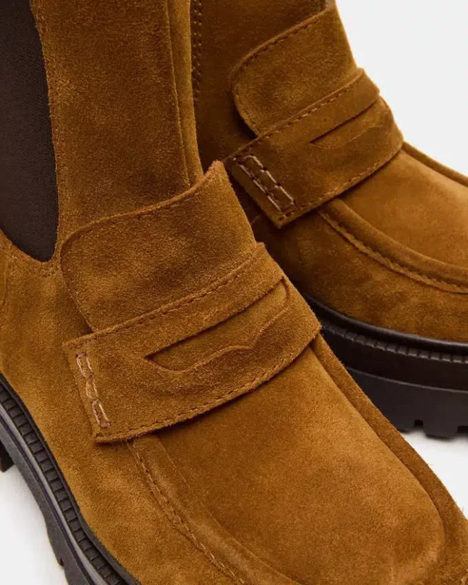 Conway in pelle scamosciata color cognac