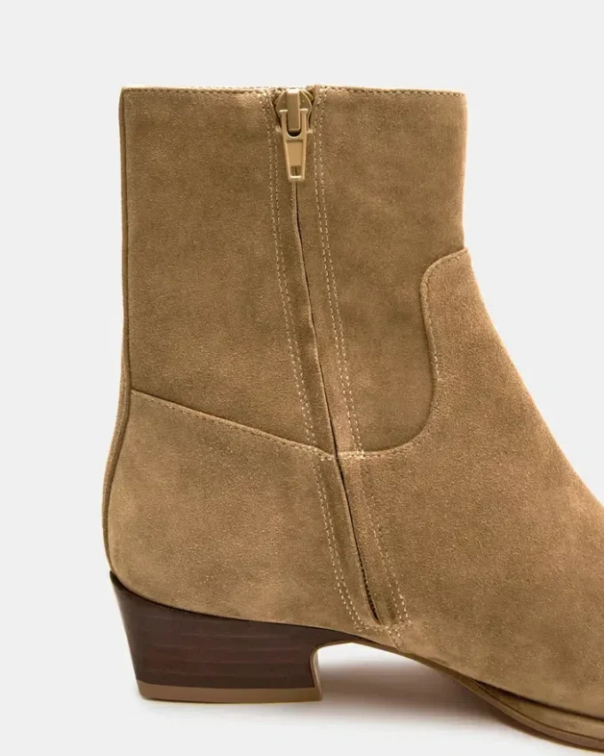 Define in pelle scamosciata color tortora