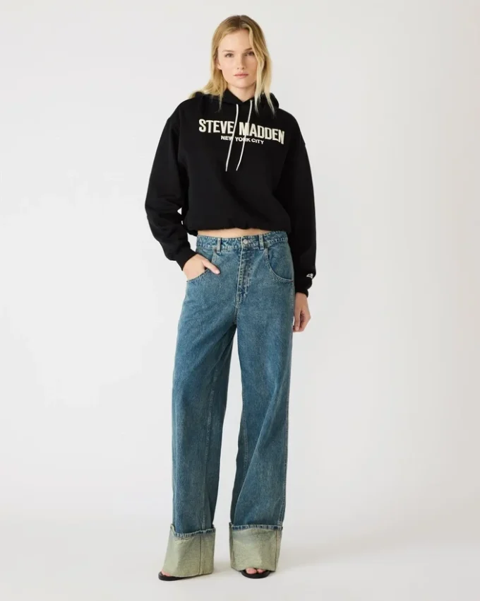 Felpa con cappuccio con logo Sm, nera