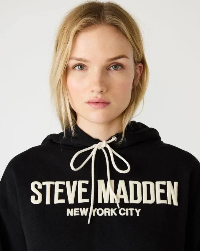 Felpa con cappuccio con logo Sm, nera