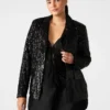 Giacca blazer con paillettes Payton, nera