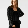 Giacca blazer con paillettes Payton, nera