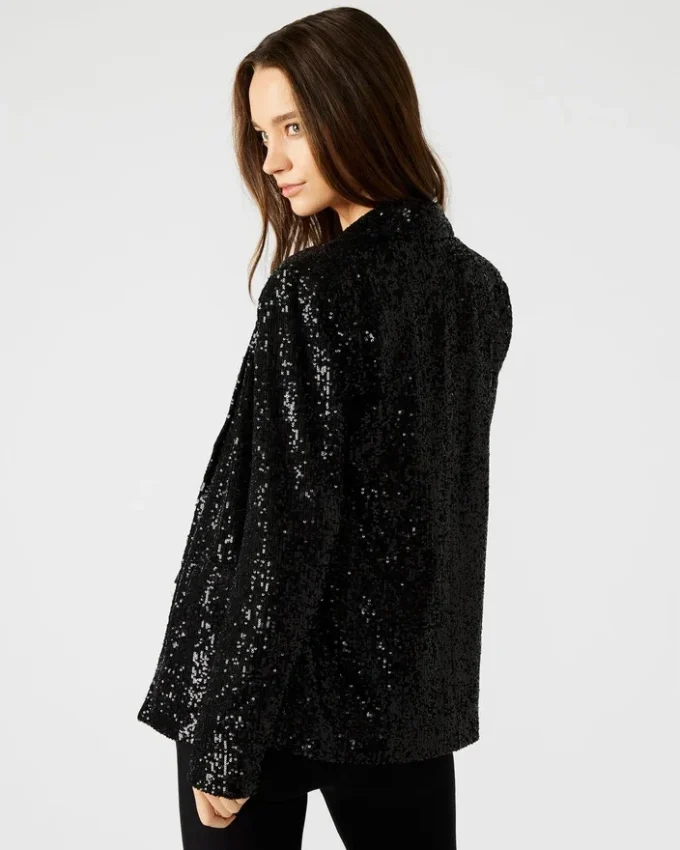 Giacca blazer con paillettes Payton, nera