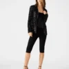 Giacca blazer con paillettes Payton, nera