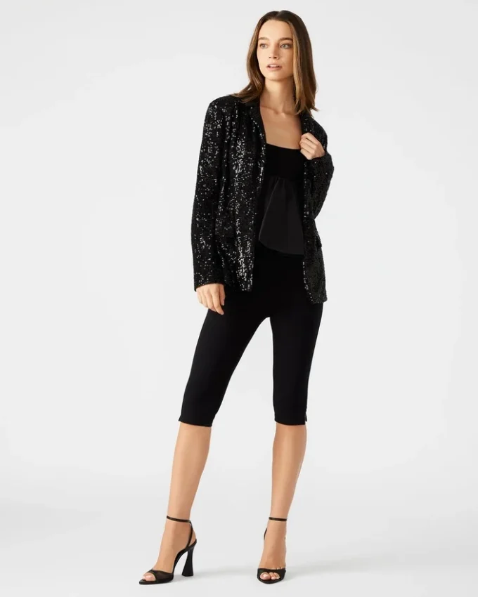 Giacca blazer con paillettes Payton, nera
