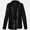 Giacca blazer con paillettes Payton, nera