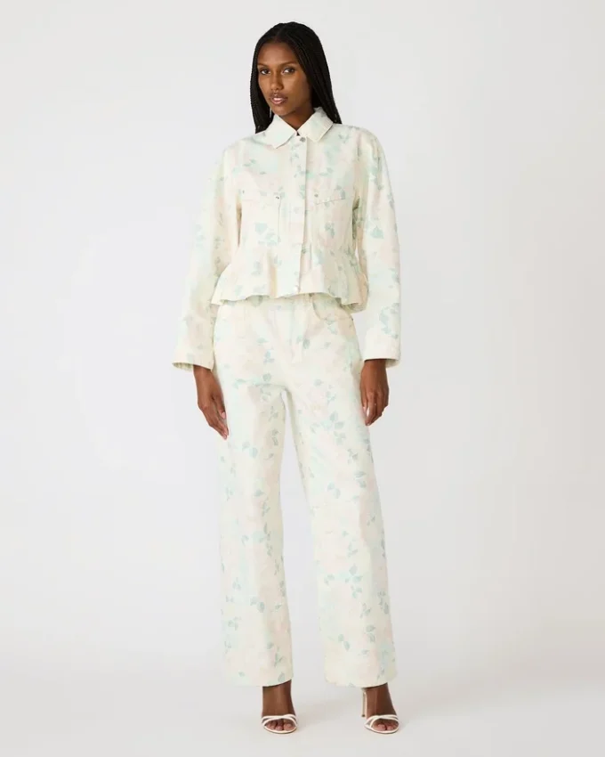 Giacca floreale Sloan Beige pesca